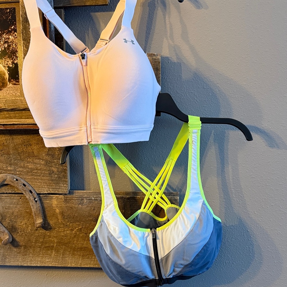 Under Armour & VSX Women's Sports Bras - Gray with Neon Accents & Pink